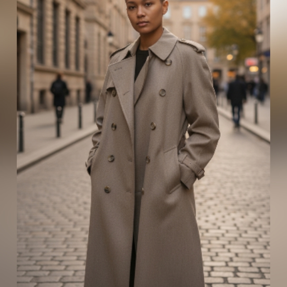 Burberry Women's Double-Breasted Trench Coat in Taupe